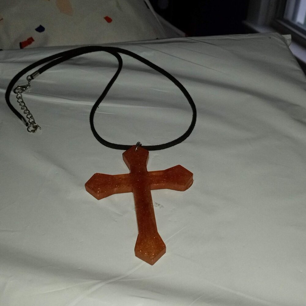 Handmade Orange Cross - Picture 2 of 3
